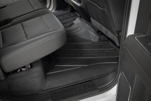 Chevrolet Silverado 1500 Floor Mats - Front + Rear - Rough Country - Flex-Fit - '19-'24